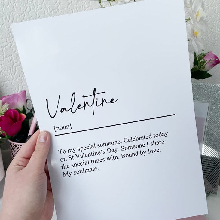 Valentine Definition Quote Print