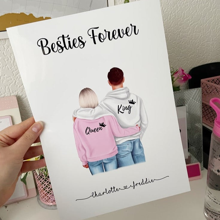 Personalised Couple Hoody | Friends Print