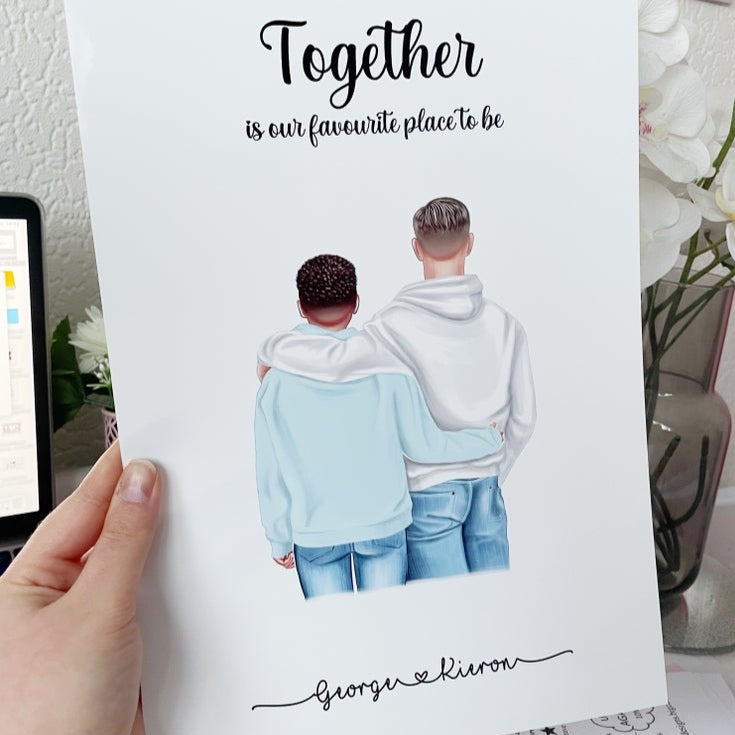 Personalised Couple Hoody | Friends Print